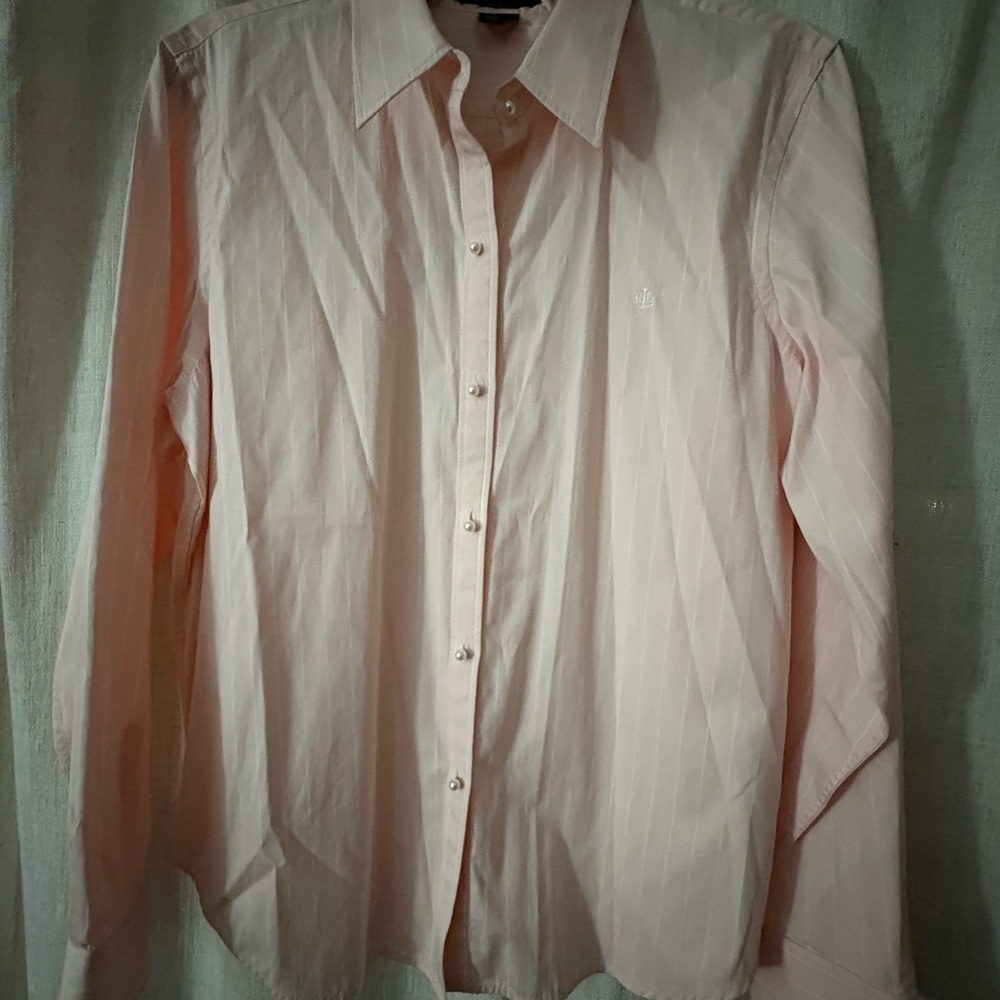 Lauren Ralph Lauren woman Pale Pink Button-Front Dress Shirt